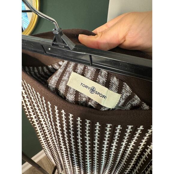 Tory Burch Pleated Jacquard Knit skirt Dark roast size M medium - Picture 3 of 6